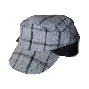 London Fog Hat Black Gray Plaid Winter